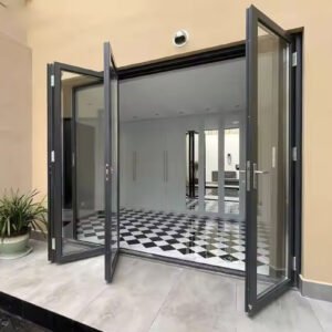 Modern exterior insulated accordion folding doors folding patio doors transparent folding accordion doors