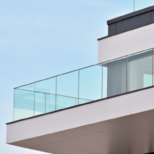 Customizable LED Frameless Glass Railing System  Outdoor Aluminum Balcony & Terrace Fence for VillasHotels, Apartments