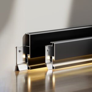 Aluminum LED Skirting Board Wall Baseboard Trim | Metal LED Light Strip Profile for Interior Decoration 6cm 8cm Hotel Hospital